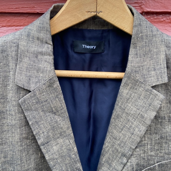 Theory Classic Blazer in Textured Linen Women's Size 8 - Picture 7 of 12